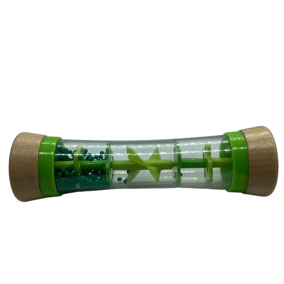 Hape Wooden Beaded Rainmaker Toddler Toy Green Sensory Development Raindrops 8" - Picture 6 of 7